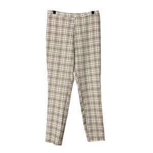 Princess Polly Women's Brown Plaid Preppy Tapered Leg Pants - Size 6 - High Rise